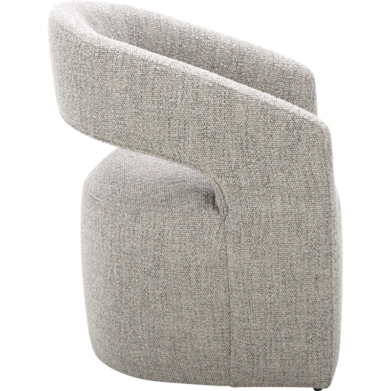 Camino Performance Fabric Rolling Arm Chair, Gray Performance Boucle