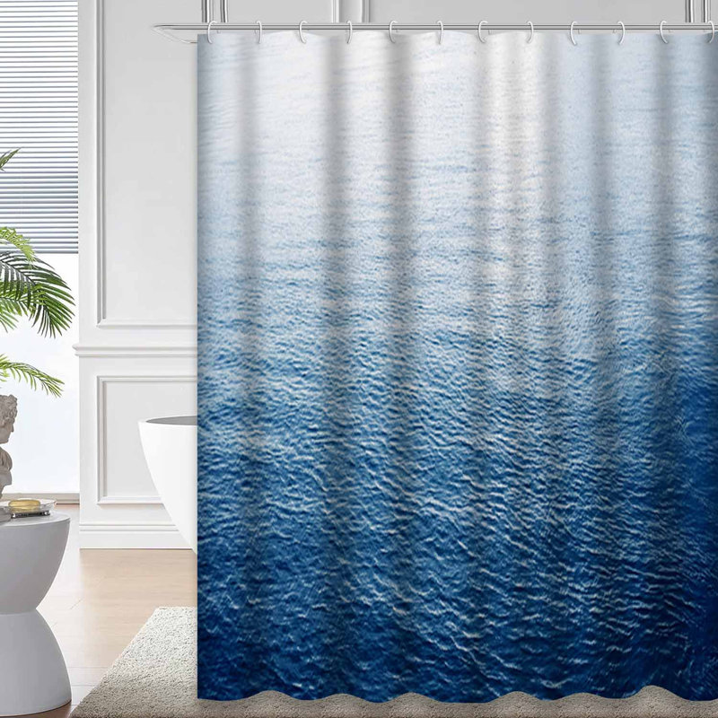 Bleu océan, paysage magnifique avec 12 crochets, L 72 po x l 72 po