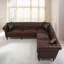 Canapé modulaire réversible en forme de L - Canapé 5 places en similicuir de style Chesterfield avec garniture cloutée pour le salon ou les grands espaces-703675731