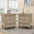 Farmhouse Nightstands Set of 2 with 4 Drawer, Wood Storage End Table with Hidden Pull-Out Shelf, Large Side Table with 4 Solid Wood Feet and Metal Handle, Easy Assembly, Natural/White-665701559-665701558