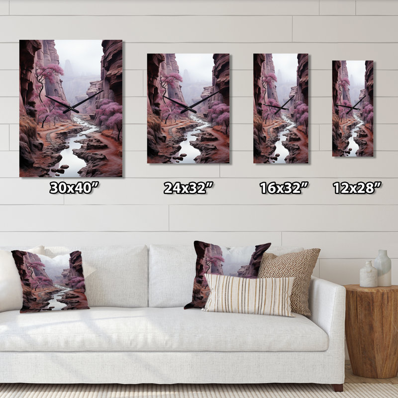Horloge murale mauve sans fin - Canyon Canyon, Grand