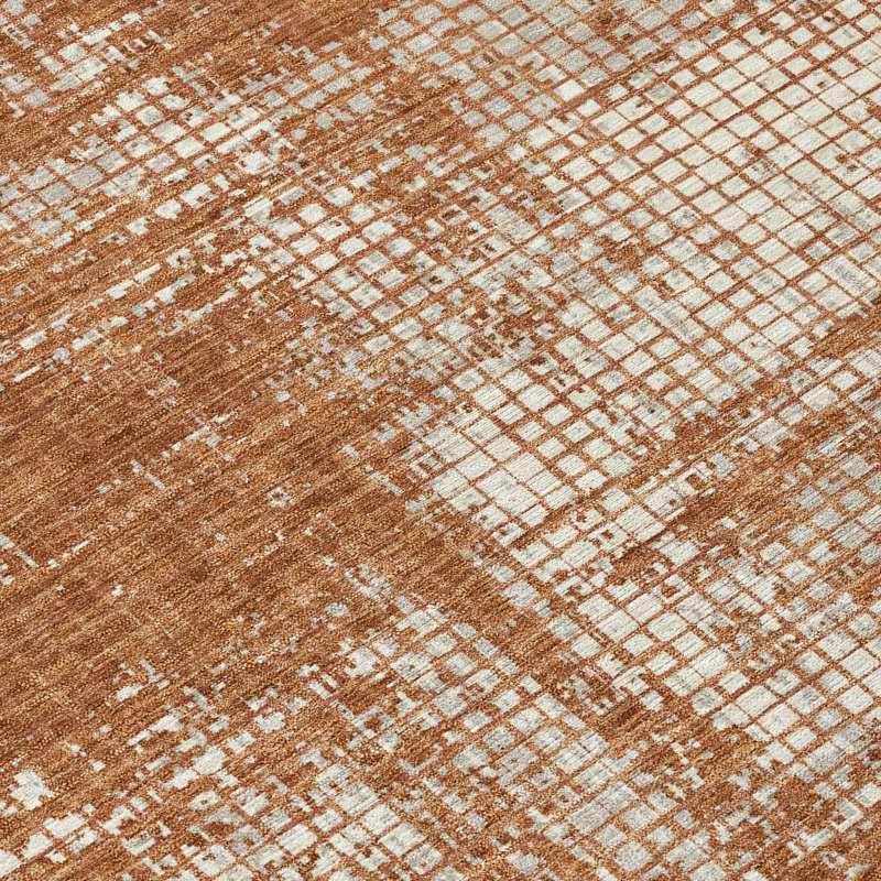 Tapis abstrait lavable à la machine intérieur / extérieur ACN2856, Paprika, 3 pi x 5 pi