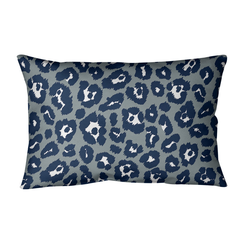 Dallas Animal Print Linen Reversible Throw Pillow, Silver/Black/White, Spun Polyester