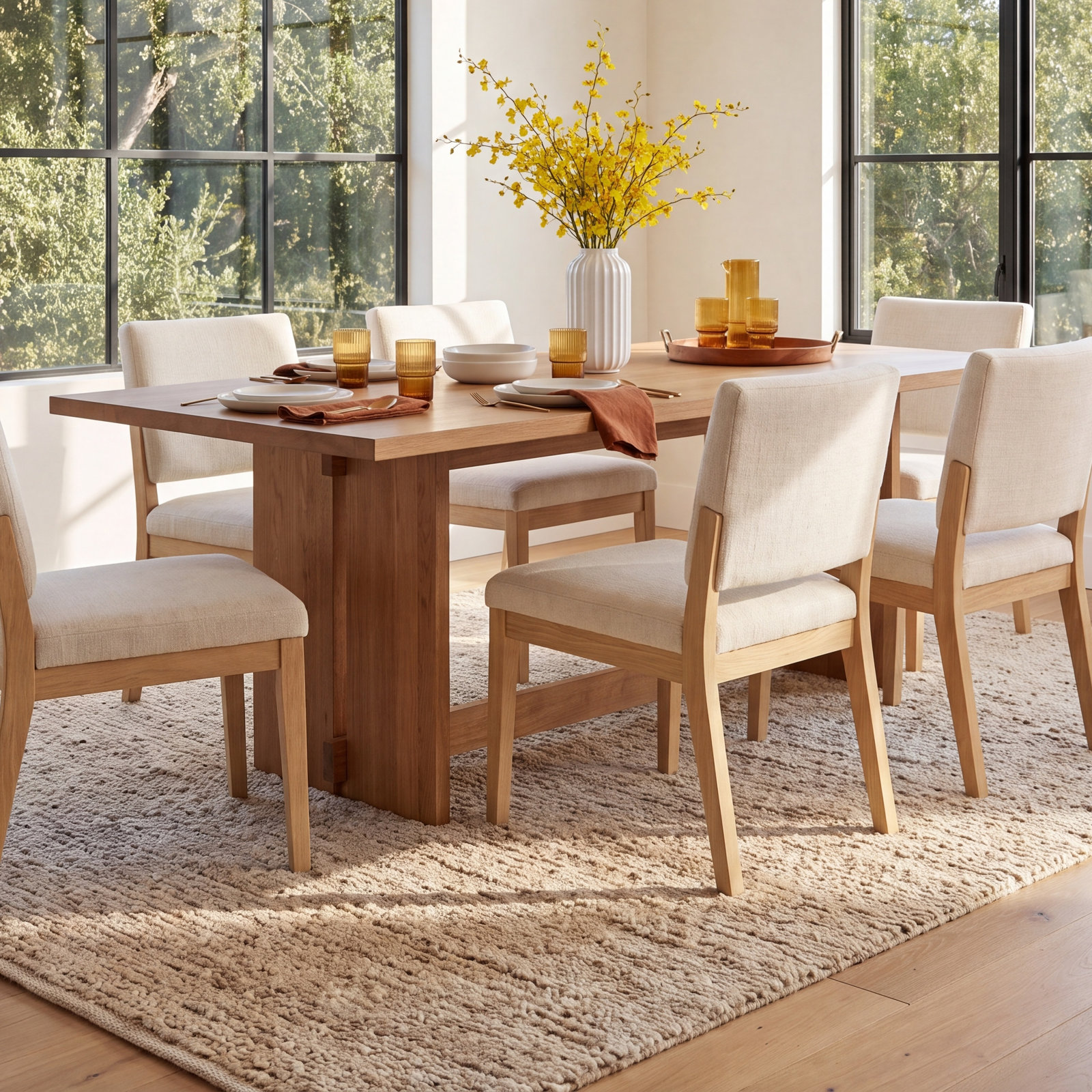 Dalina 84" Mango Dining Table, Natural Brown