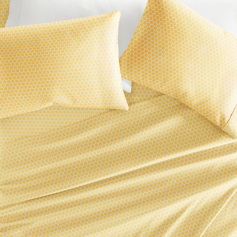 Ensemble de draps en microfibre Simply Soft ™, Ensemble de draps pour grand lit + un drap-housse , Jaune