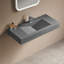 Lavabo de salle de bain mural ou de comptoir 47 po. Matériau de surface solide en forme de V pour drain de salle de bain-69275329