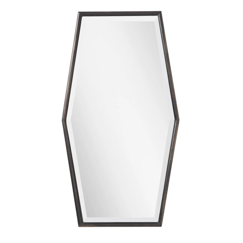 Tenaya Black Metal Framed Hexagonal Vanity Mirror