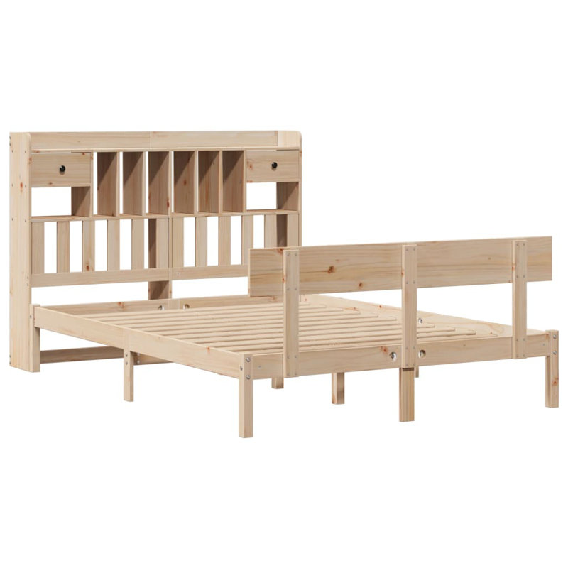 Maxeys Solid Wood Bed, 140 x 190cm, Natural