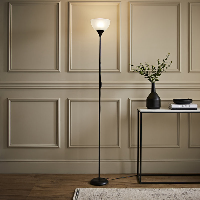 Aysel 180cm Torchiere Floor Lamp, Black, No