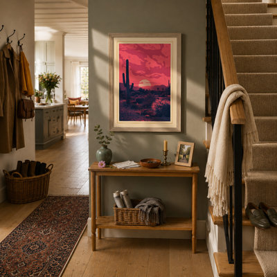 Desert at Sunset Rustic - Framed Print