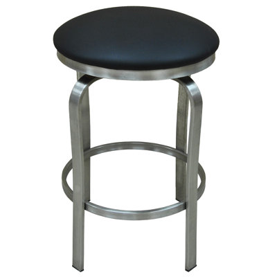 Swivel Upholstered Faux Leather Counter Stool