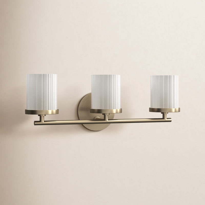 Theodosia Scroggins 3 -Light Dimmable Vanity Light, Aged Brass
