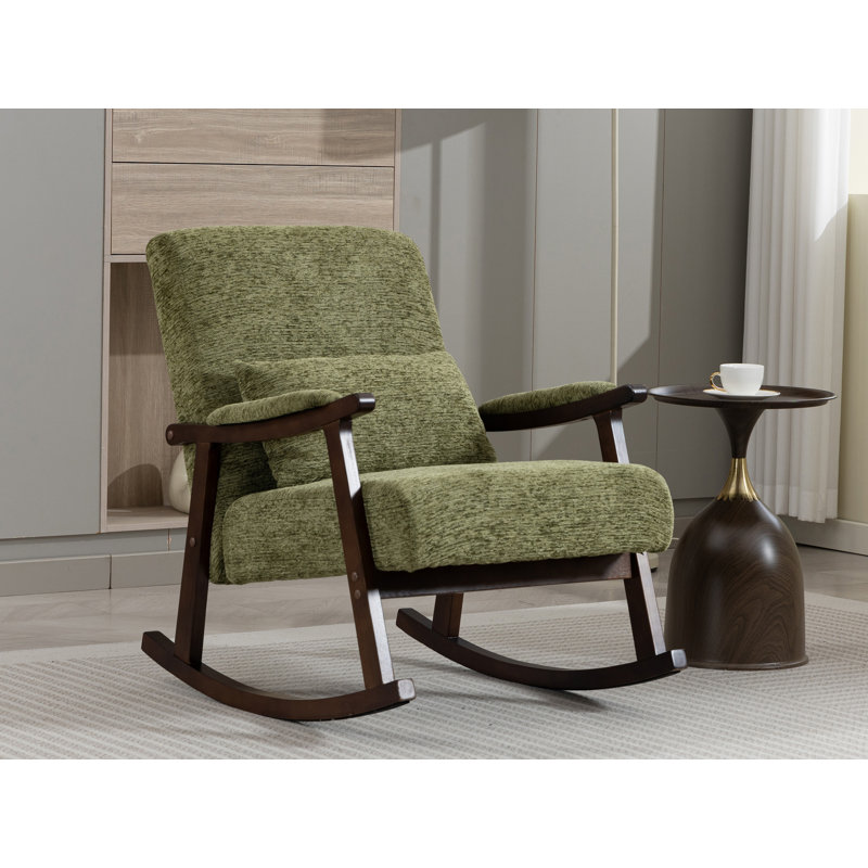 Solid Wood Rocking Chair, Green