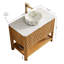 Meuble-lavabo moderne de 91 cm avec lavabo et rangement, comptoir blanc Carrara-617674020