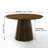 Round Dining Table 47.2" with Oak Veneer Top, 12-Faceted Pedestal Base, 4-Person Kitchen Table for Small Spaces