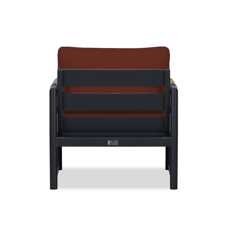 Alto Outdoor Lounge Chair, Spectrum Peacock Sunbrella® Plainweave, Black