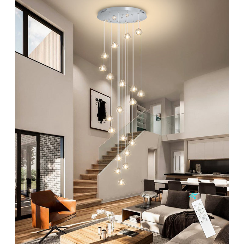 Lustre en cristal 20 lumières à intensité variable, Argent argent