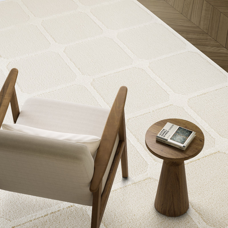 Abani Rugs NOM180A Cream Geometric Block Pattern Area Rug, Rectangle 7'9" x 10'2"