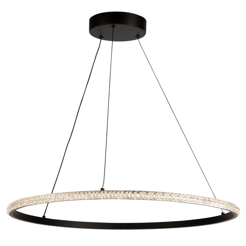 Luminaire suspendu DEL Nova 30W noir, H 0,79 po x l 23,6 po x P 23,6 po