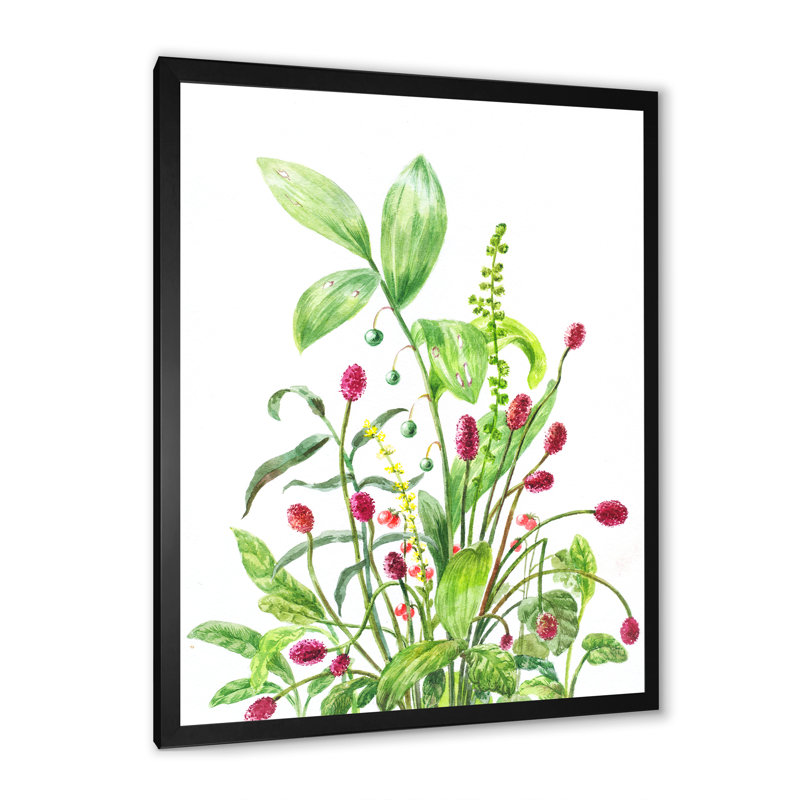 Burnet Lily Of The Valley - œuvre d'art traditionnelle sur toile, Cadre photo noir, H 20 po x l 12 po x P 1 po