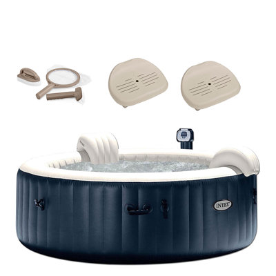 Spa rond 75 po Intex avec ensemble d'accessoires d'entretien et siège amovible (paquet de 2)