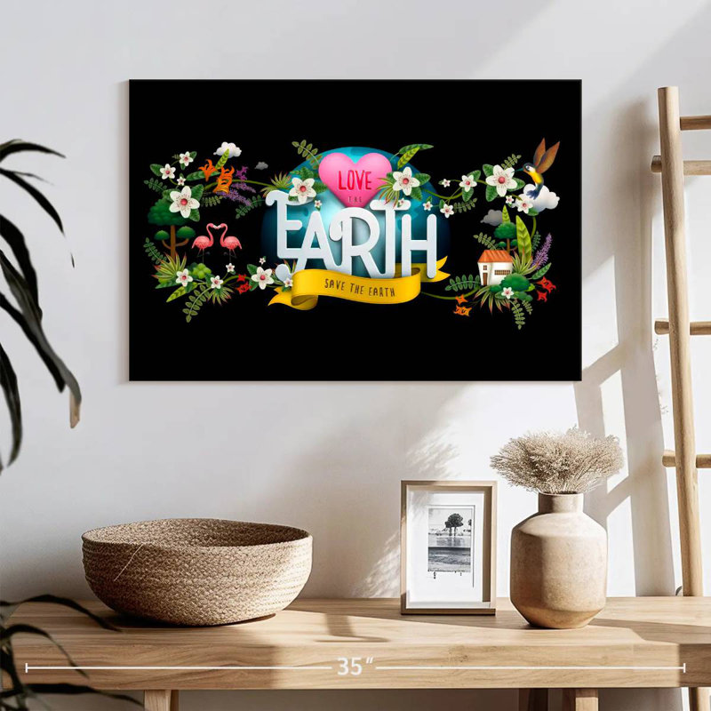 Floral Love The Earth, H 16 po x l 24 po
