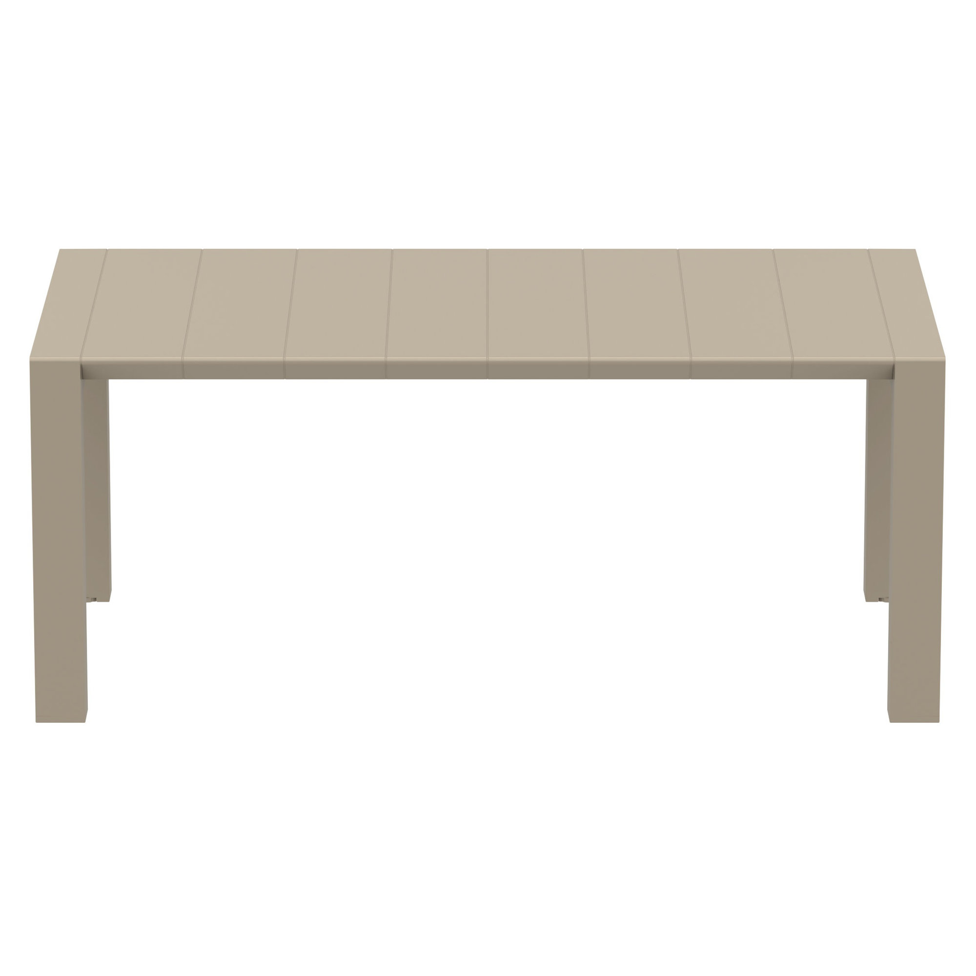 Spector Extendable Plastic Dining Table, 39" W x 70" L x 29.5" H, Taupe