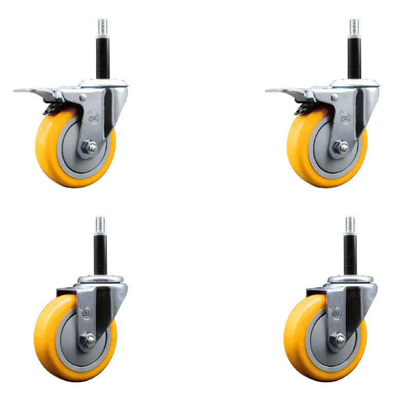 Jeu de 4 roulettes extensibles 4 pouces en acier inoxydable 316SS 4 pouces