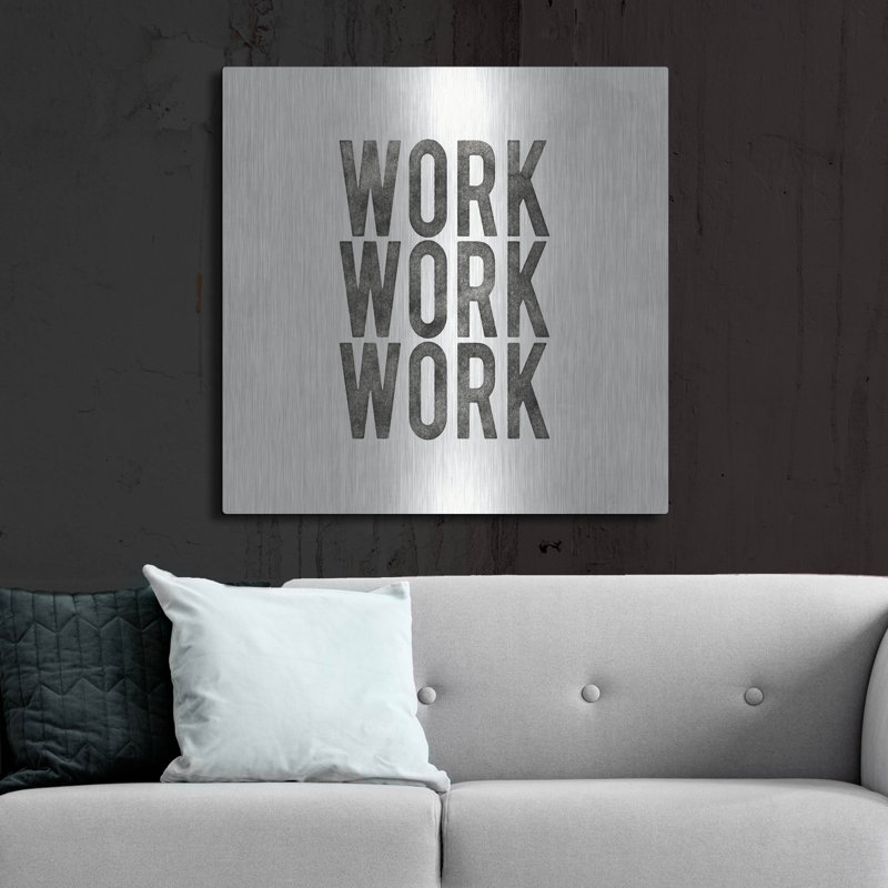  «Work From Home 4» par Wild Apple Portfolio, art mural en métal, 36 po x 36 po, H 36 po x l 36 po