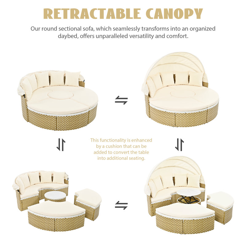 Emila 66.5'' Wicker Outdoor Patio Daybed