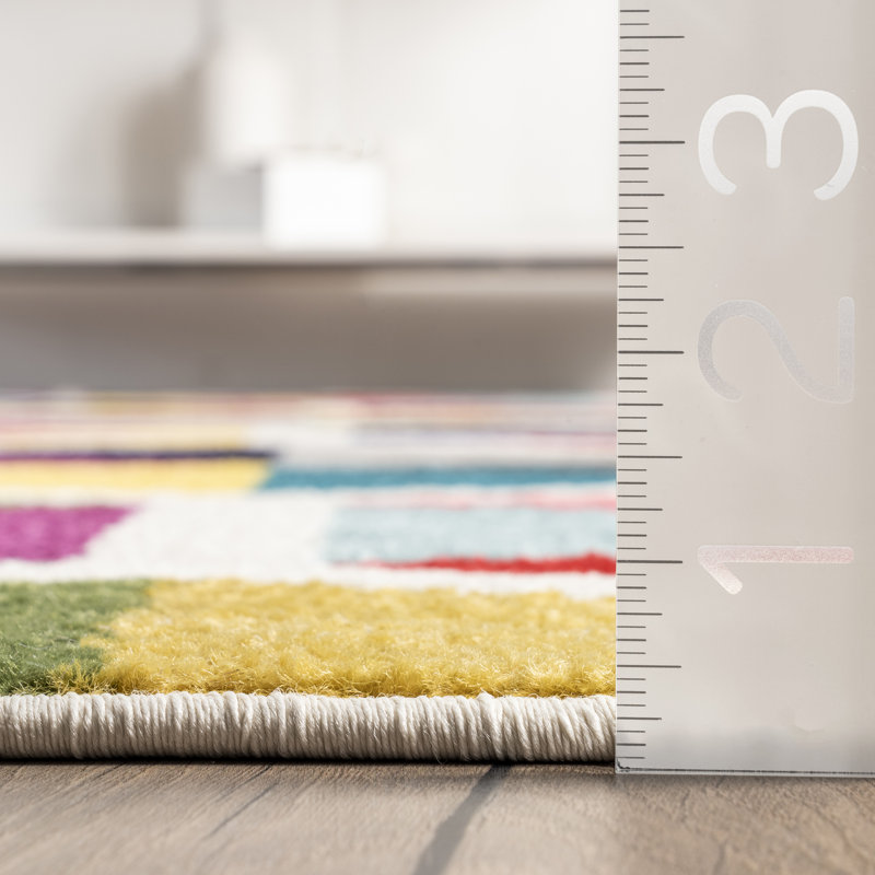 Sesto Pink/Blue/Yellow Rug, Rectangle 91 x 152cm