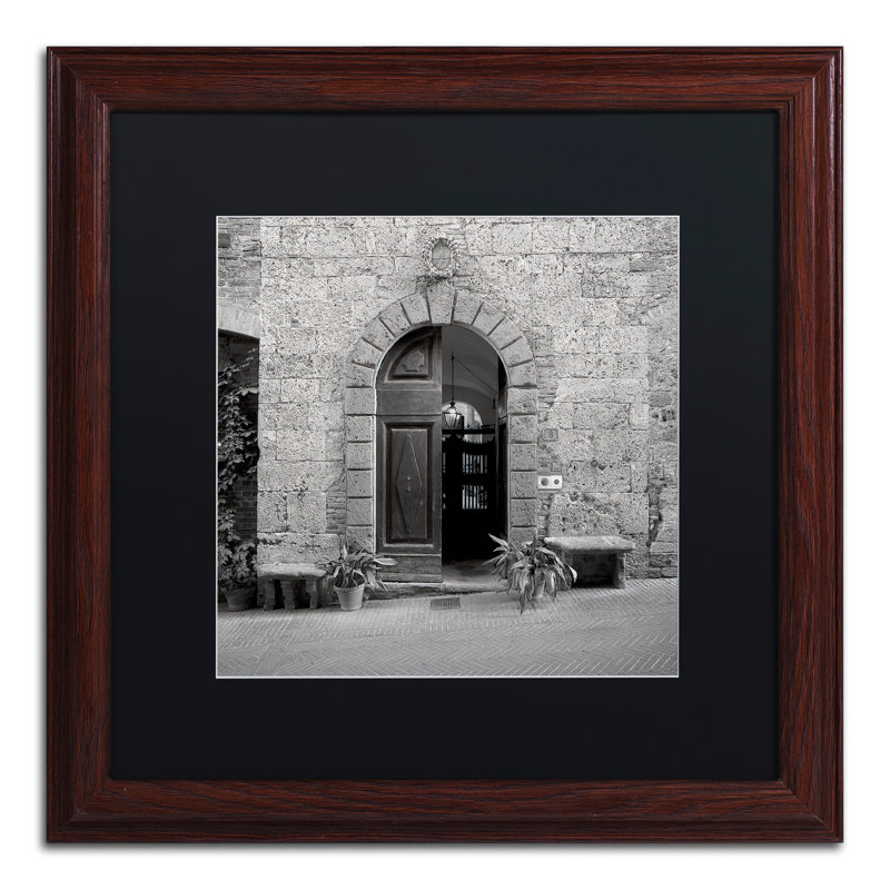 Alan Blaustein «Tuscany I», reproduction de photo encadrée, H 16 po x l 16 po x P 0,5 po, Toile avec cadre brun, Noir