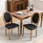 Chaise de salle à manger 2 pièces avec cuir PU noir, pieds en bois massif, structure à rebond élevé, rivets décoratifs, chaises de conception française Sw1839bk, de 2, structure artificielle, mousse à densité-409546250