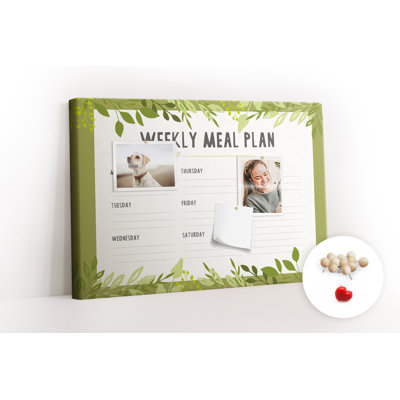 Wall Mounted bulletin board print wall art notice boards decorative corkboard Weekly meal plan