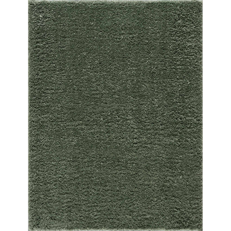Tapis noir en polyester tissé à la machine de couleur unie Ozil, Rectangle 4 pi x 5 pi 7 po