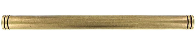 Archimedes Appliance Pull, Black, Antique Brass
