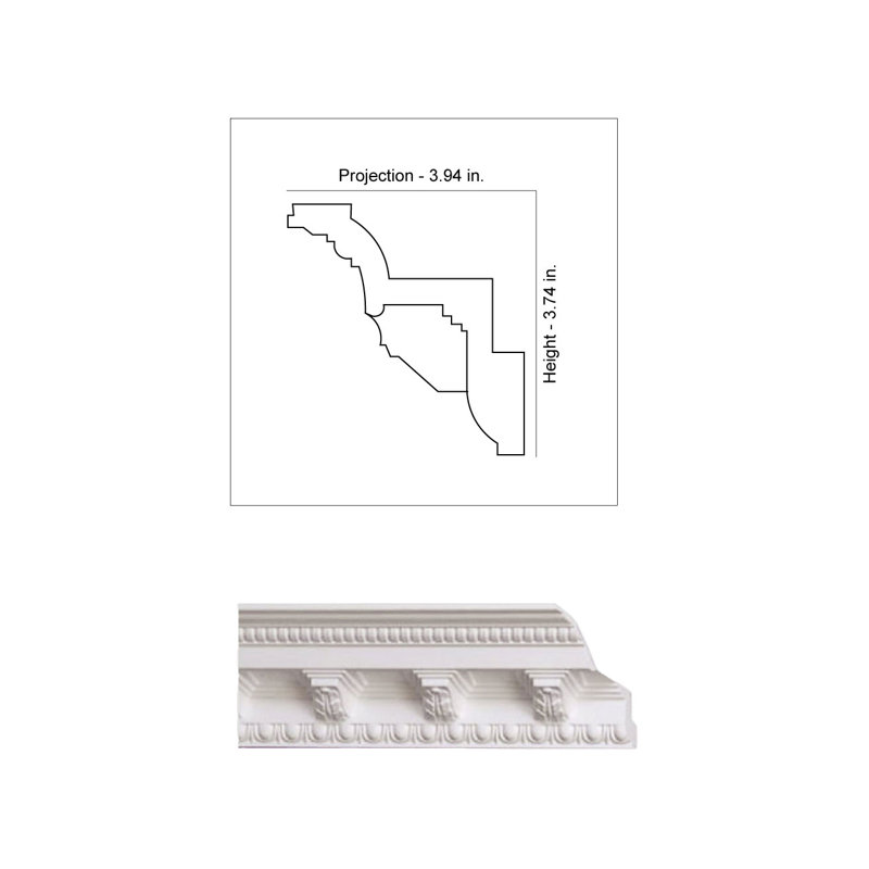 Plain White Styrofoam Corbels Crown Molding 6.5 ft