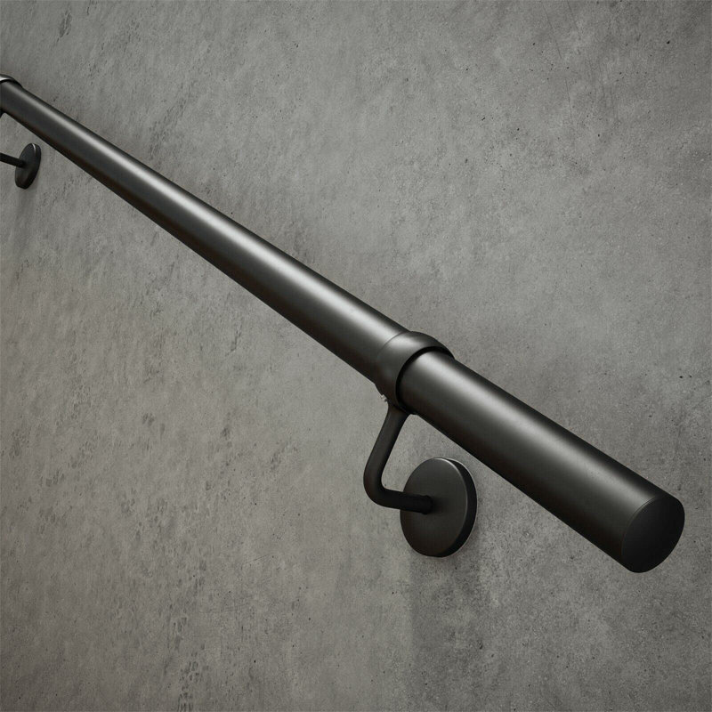 Matt Black Internal 3.6M Easy Fit Stainless Steel Staircase Handrail Kit