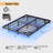 Floating Bed Frame with LED Lights Metal Slats Underbed Storage Space No Box Spring-628827336