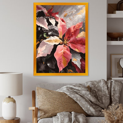 «Red Blossoming Poinsettias I», reproduction
