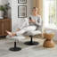 Chaise d'appoint rembourrée pivotante avec repose-pieds-2000458037