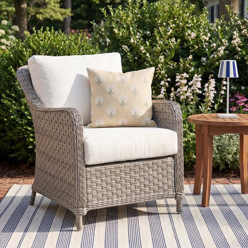 Sky Premium All-Weather Wicker Outdoor Lounge Chair, Aquamarine Outdura®