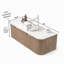 Meuble-lavabo de salle de bain 48 po à bords arrondis flottants avec 2 tiroirs, comptoir en pierre de Carrare fritté, pré-assemblé