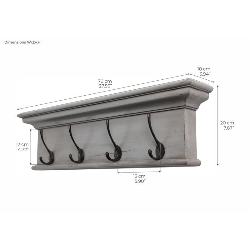 Portemanteaux mural 28 po, Gris brun