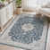 Floral Blue Non-Slip Washable Area Rug