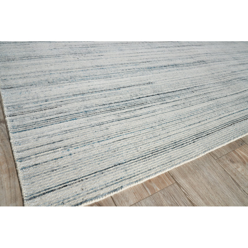 Carmen Hand Loomed PET Blue /Ivory Area Rug, Rectangle 14' x 18'