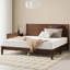 Ensemble de chambre à coucher en bois massif 3 pièces, comprenant un grand lit et 2 tables de chevet, noyer-1577212438-1577212436