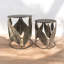 Metal Leaf Gold Side Tables Set | Modernist Frame Design Decorative Accent Tables for Living Room or Bedroom
