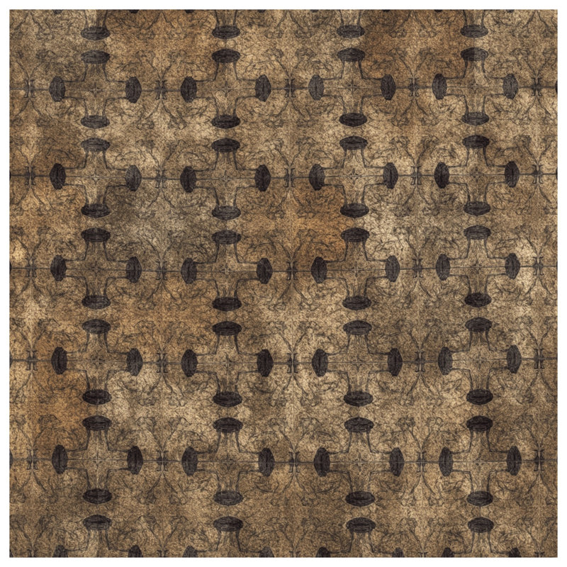 Brown Vintage Pattern Double Sided Throw Pillows, 20 x 20 inches