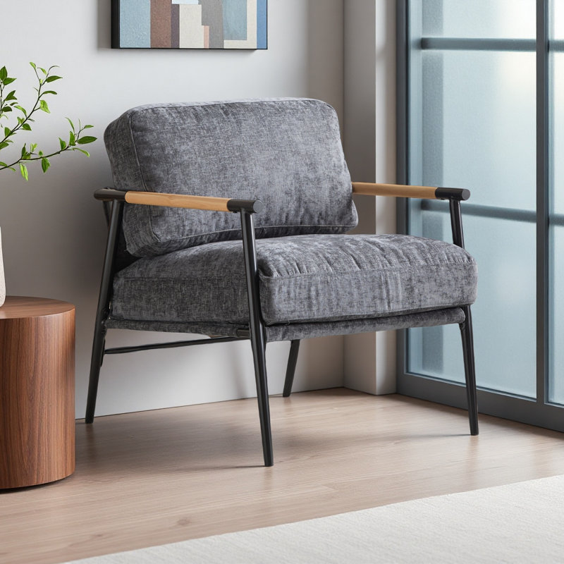 Chaise d'appoint Sabatio, Polyester blanc, Noir